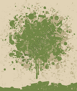 音乐污点绿色油漆纸条的污渍矢量插图图片
