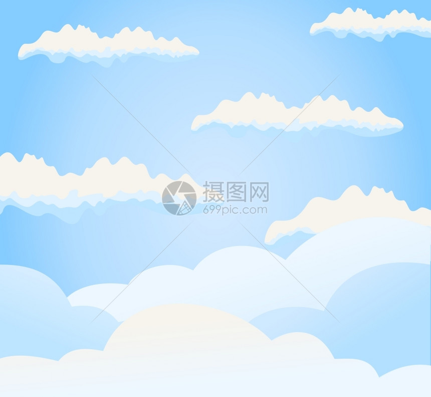 天空蓝天云彩矢量插图图片