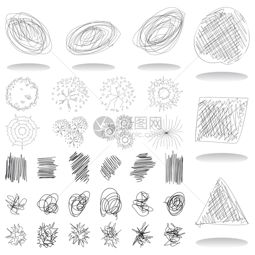 抽象图标同的铅笔草图图片