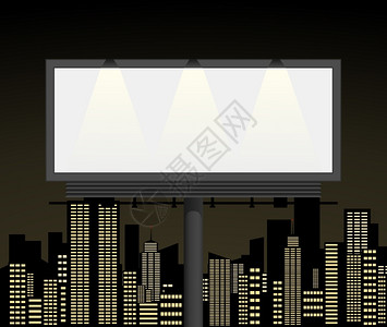 广告2个城市的宣传板矢量插图图片
