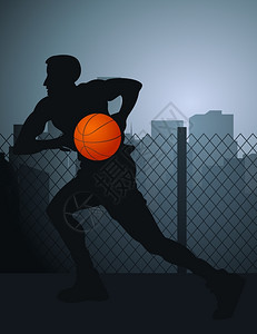 篮球运动员篮球运动员用剑跑步矢量插图图片