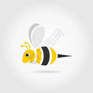 蜜蜂灰色的背景上矢量插图图片