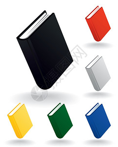 书籍图标同颜色的书的图标矢量插图背景图片