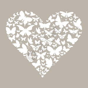 蝴蝶的心矢量插图背景图片