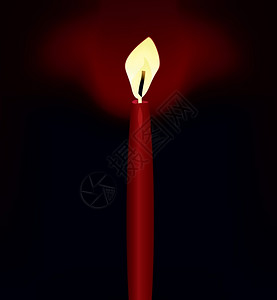黑暗中的蜡烛红烛照亮黑暗矢量插图图片