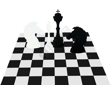 强手棋棋盘上的国际象棋,黑白数字矢量插图插画