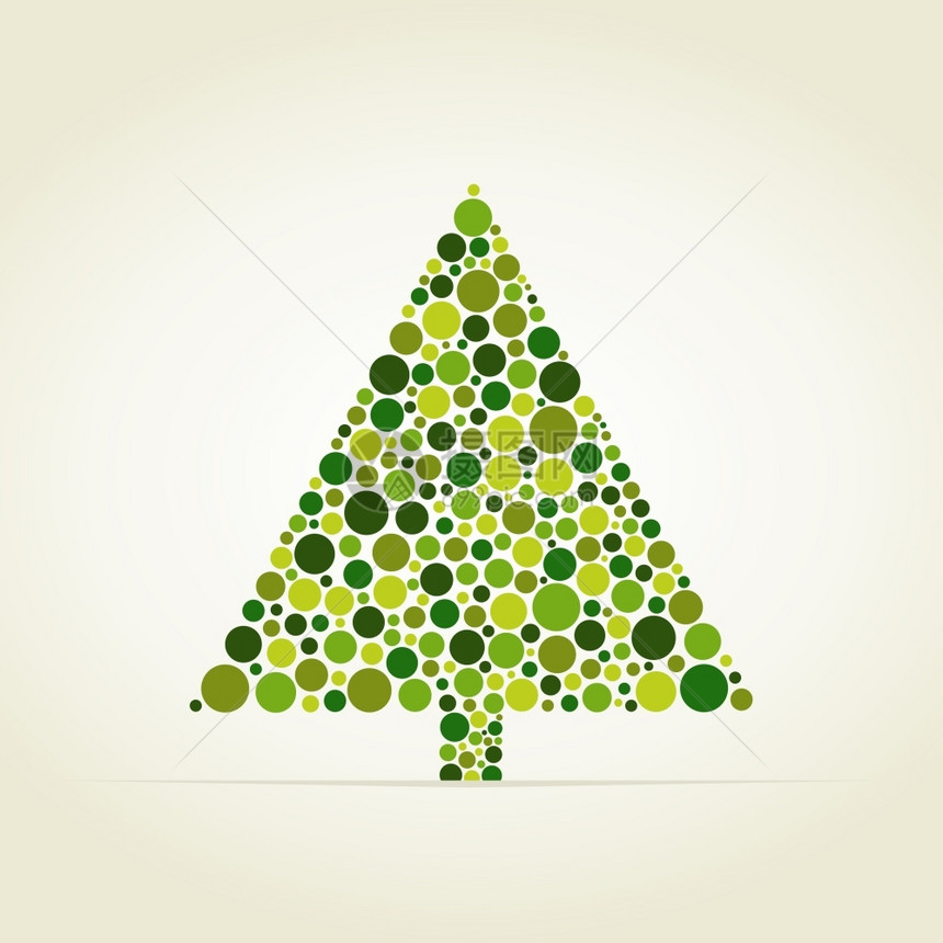 来自绿色球体的诞树矢量插图图片