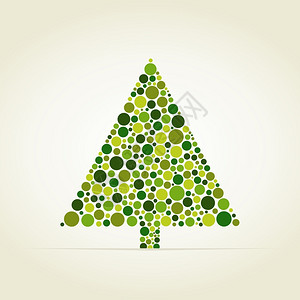 来自绿色球体的诞树矢量插图图片