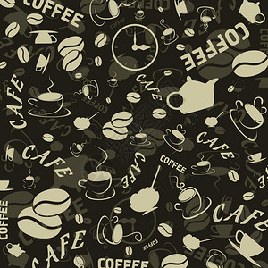咖啡的棕色背景矢量插图图片