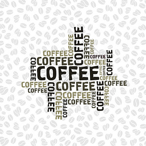咖啡的抽象背景矢量插图图片