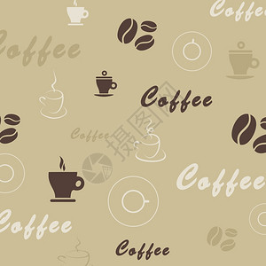 咖啡的背景矢量插图图片