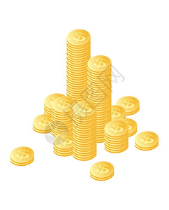 硬币由山堆成的金币单独的金币图片