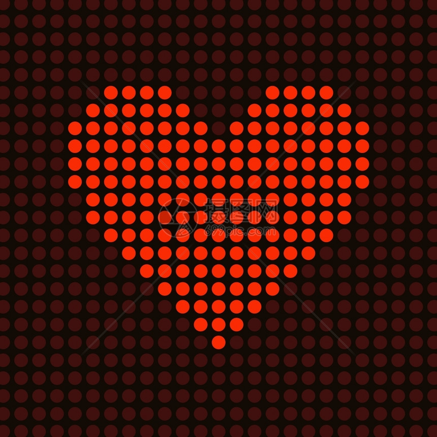 电脑心脏红心因球而灼伤矢量插图图片