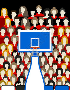 篮球观众素材篮球平台上的观众矢量插图插画