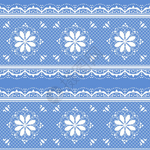 矢量花边白色的蓝色花卉图案背景图片