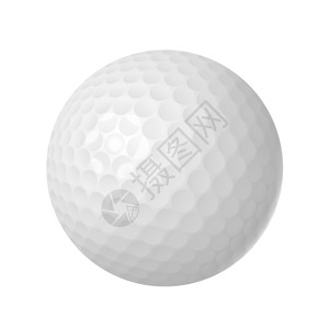 高尔夫球白色孤立矢量插图上背景图片