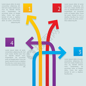 信息元素交叉箭头方式矢量插图背景图片
