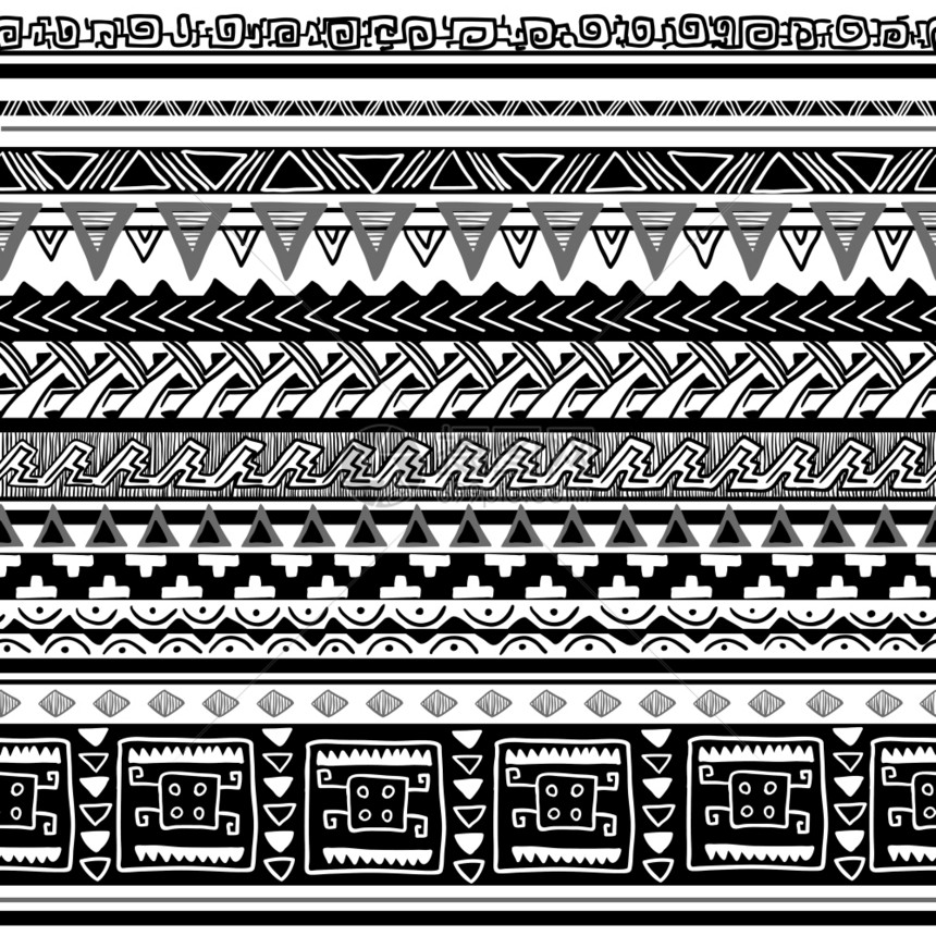 无缝传统文化部落纹理矢量插图图片