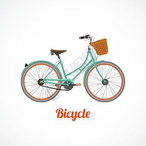 老式自行车符号海报矢量插图隔离插画