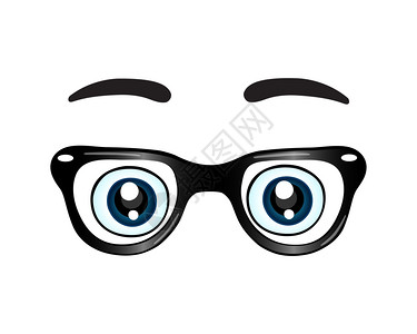 眼镜与眼睛图标隔离矢量插图图片