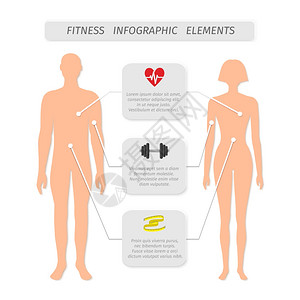 健身运动保健成就测量的信息图元素报告向量插图图片