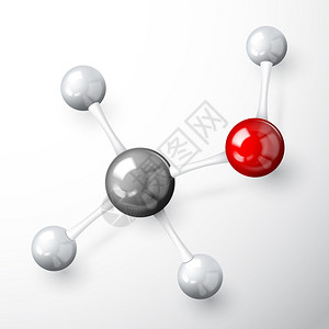 三维化学科学分子模型白色背景矢量插图上图片