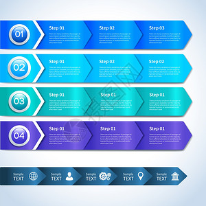 抽象纸业务信息布局元素的选项阶段进度与图标矢量插图图片