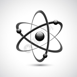 原子霏原子三维抽象物理科学模型符号矢量插图插画