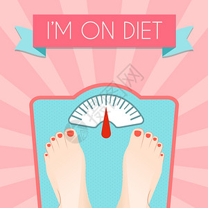 饮食保健称体重减肥矢量插图插画