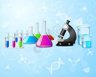 科学化学物理研究教育实验室设备元素的公式背景矢量插图图片
