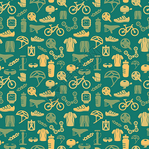 自行车自行车运动健身无缝图案背景矢量插图图片