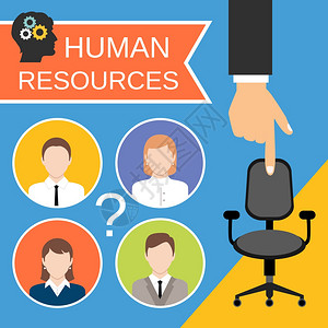 人效人力资源招聘计划工作业务与办公椅抽象矢量插图插画