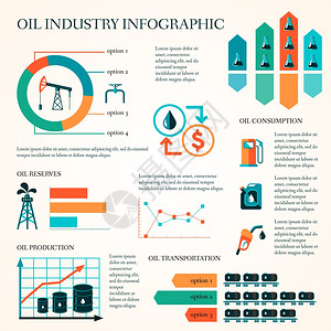 世界石油生产分布石油开采率信息图表布局报告展示矢量图图片
