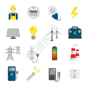 电能累加器图标平样式矢量插图高清图片