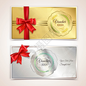 礼品券优雅的纸质证书模板矢量插图背景图片