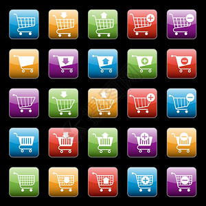 购物车电子商务网页元素按钮孤立矢量插图图片