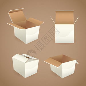 盒子白色纸箱包装礼品送货图标隔离矢量插图背景图片