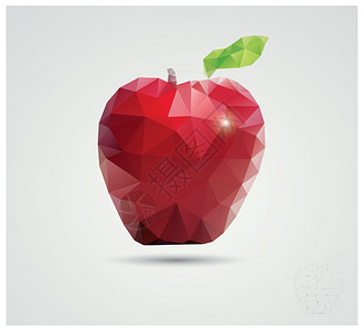 几何多边形水果,三角形,苹果,矢量插图图片