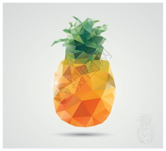 几何多边形水果,三角形,菠萝,矢量插图背景图片