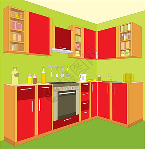 壁橱厨房家具插画