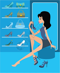 女鞋店插画
