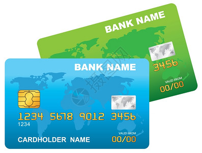 塑料信用卡的矢量插图图片
