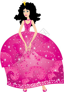 穿着粉红色连衣裙的公主图片