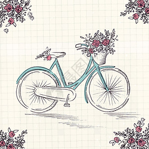 复古素描自行车图片