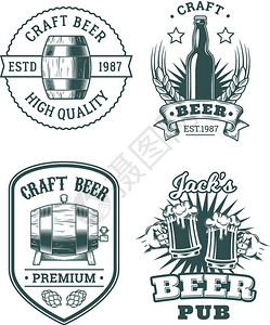 标志桶木制的淡啤酒高清图片
