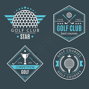 高尔夫俱乐部度假村章标签高尔夫俱乐部度假村章标签矢量背景图片