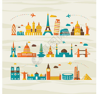 欧洲旅行度假旅行欧洲旅行假日旅行矢量图片