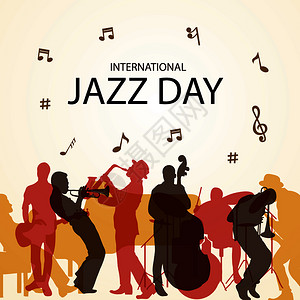 创意爵士音乐会国际爵士乐日矢量国际爵士音乐日插画