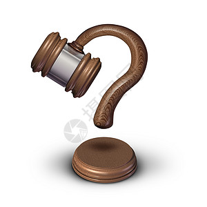 法律问题概念和院质疑符号律咨询图标作为法官小板或大棒其声带形状代表合法问题或判刑决定的不确问题标志设计图片