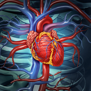 腔镜手术健康身体的心血管脏解剖作为内血循环器官功能的医疗保健象征设计图片